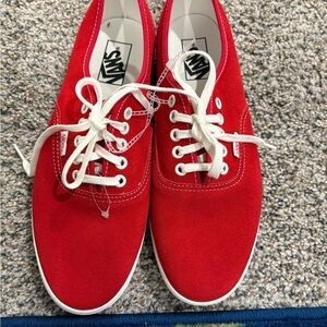 Vans Men's Red Suede Sneakers NWOT